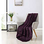 Kate Aurora Ultra Soft & Plush Herringbone Fleece Throw Blanket Covers - Purple Color