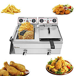 Kitcheniva 3400W Electric Deep Fryer 25QT Commercial Tabletop Restaurant +Fry Basket