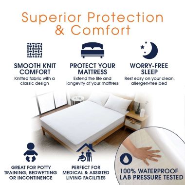 Cheer Collection Knitted Fabric Waterproof Mattress Protector. View a larger version of this product image.