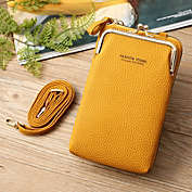 Fashion Young Women Small Crossbody Cell Phone Bag Wallet in Yellow