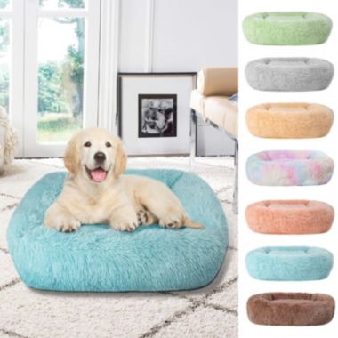 Bcbmall Soft Plush Orthopedic Pet Bed Slepping Mat Cushion for Small Large Dog Cat (Blue - X-Small). View a larger version of this product image.