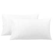 PiccoCasa Pillowcases Set of 2, Super Soft Cotton Soild Bed Pillow Covers with Envelope Closure, Hotel Bedroom Pillow Sham King 20"x36", White