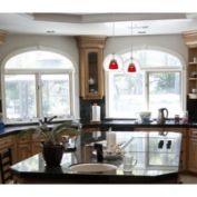 Cal Lighting Integrated Dimmable Led Double Glass Mini Pendant Light. 6W, 450 Lumen, 3000K In Red Clear