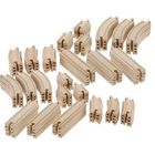 Alternate image 2 for 100 Piece Wooden Train Track Pack - Fully Compatible with Thomas & Friends Wooden Railway System - By Right Track Toys