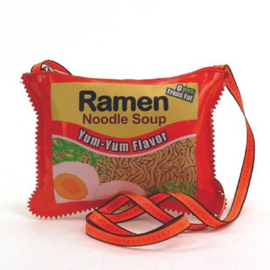Ramen Instant Noodle Soup Crossbody Bag in Vinyl. View a larger version of this product image.