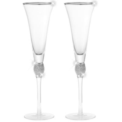 SILVER/CREAM IVORY 25TH WEDDING ANNIVERSARY CHAMPAGNE FLUTES PHOTO FRAME R48285D 