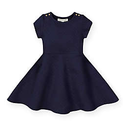 Hope & Henry Girls' Quilted Matelasse Dress (Navy, 4)