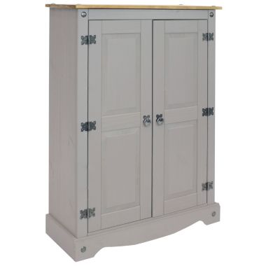 Sunnydaze 2-Door, 2-Shelf Accent Cupboard - Solid Pine - Gray - 43" H. View a larger version of this product image.