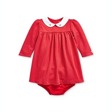 Ralph Lauren Girl's Rosebud Dress & Bloomers Set Red Size 24MOS. View a larger version of this product image.