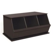 Badger Basket Co. Three Bin Stackable Storage Cubby - Espresso