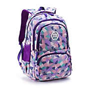 Geometric Shapes School Backpack -  Purple