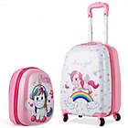 Alternate image 0 for Costway 2 Pcs Kids Luggage Set 12 Inch Backpack and 16 Inch Kid Carry on Suitcase with Wheels