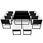 Alternate image 3 for vidaXL 11 Piece Patio Dining Set with Cushions Poly Rattan Black