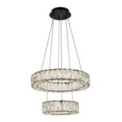 Elegant Lighting Home Decorative Monroe 18 inch LED two ring pendant - Black