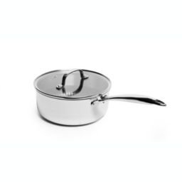 Lexi Home Stainless Steel Diamond Tri-ply 2.7 QT. Saucepan with Glass Lid - Nonstick Heat Resistant Kitchen Cookware
