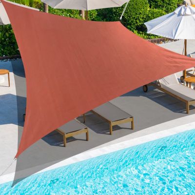 Square Sun Shade Sail - 12&#39; x 12&#39; - UV Block Canopy for Patio, Deck, Backyard, Lawn, Garden - Terra Cotta Red - Backyard Expressions