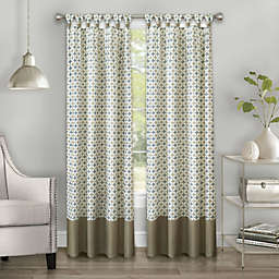 Kate Aurora 2 Pack  Modern Chic Geometric Tab Top Window Curtain Panels - 52 in. W x 63 in. L, Taupe