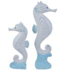Alternate image 1 for Beachcombers Blue and White Small Seahorse Figurine 2 Piece Set 6 Inch