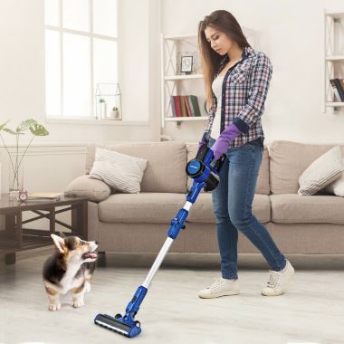 Slickblue 3-in-1 Handheld Cordless Stick Vacuum Cleaner with 6-cell Lithium Battery-Blue. View a larger version of this product image.
