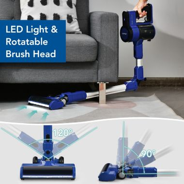 Slickblue 3-in-1 Handheld Cordless Stick Vacuum Cleaner with 6-cell Lithium Battery-Blue. View a larger version of this product image.