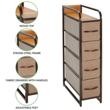 mDesign Vertical Dresser Storage Tower with 4 Drawers. View a larger version of this product image.