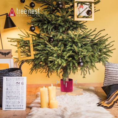 Tree Nest Hip Christmas Tree Stand for Real Trees, Silver. View a larger version of this product image.