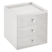 mDesign Plastic Makeup Storage Organizer Cube, 3 Drawers