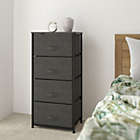 Alternate image 0 for Emma + Oliver 4 Drawer Vertical Storage Dresser with Black Wood Top & Gray Fabric Pull Drawers