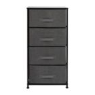Alternate image 3 for Emma + Oliver 4 Drawer Vertical Storage Dresser with Black Wood Top & Gray Fabric Pull Drawers