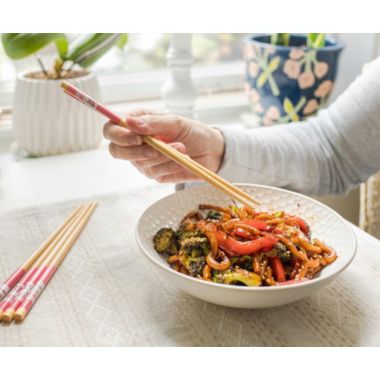 Naruto  Shippuden Ichiraku Ramen Wooden Bamboo Chopsticks, Set Of 4   Utensil Set For Ramen Noodles, Japanese Dinnerware For Home Kitchen   Official Anime Manga Collectible. View a larger version of this product image.