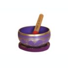 Alternate image 1 for Cottage Handicraft, Crown Charka - Violet Tibetan Singing Bowl with free Elephant Gift