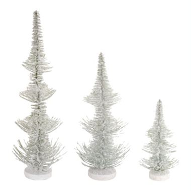 Melrose Decorative Frosted Pine Trees (Set Of 3) 12"-24.5"H Plastic. View a larger version of this product image.