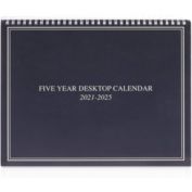 Stockroom Plus Large 5 Year Monthly Desk Calendar 2021- 2025 for Appointments, Spiral Bound Flip Organizer with Tabs (9 x 11 In)