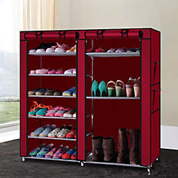 Inq Boutique Double Rows Home Shoe Rack Shelf Storage Closet Organizer Cabinet Portable