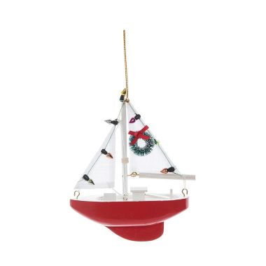 Decorated Sailboat Christmas Ornament. View a larger version of this product image.