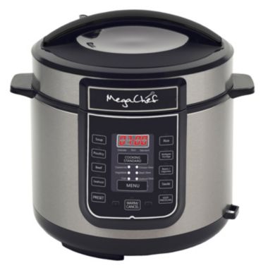 Megachef 6 Quart Digital Pressure Cooker with 14 Pre-set Multi Function Features. View a larger version of this product image.