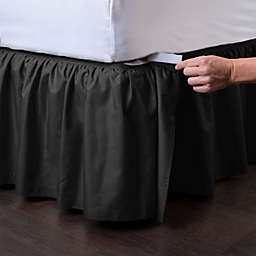 SHOPBEDDING Detachable Bedskirt Twin XL Size, Black, 14