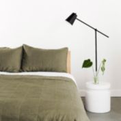 French Linen Box Stitch Quilt - Full/Queen - Moss   BOKSER HOME