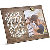 Juvale Wood Picture Frame with Clip for 5x7 Inch Photos for Mother&#39;s Day, Family Photo Collage, Brown (12 x 9 In)