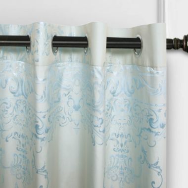 Dolce Mela Home Decorative Damask Jacquard Grommet Semi-Blackout curtain Panel, Tall 60x100, Reims By Dolce-Mela. View a larger version of this product image.