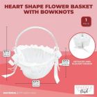 Alternate image 1 for Sparkle and Bash White Basket for Flowers, Heart Design and Bows (5.9 x 8.7 x 3 Inches)