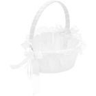 Alternate image 3 for Sparkle and Bash White Basket for Flowers, Heart Design and Bows (5.9 x 8.7 x 3 Inches)