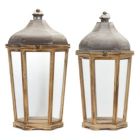Alternate image 0 for Melrose Home Decorative Lantern (Set of 2) 28.5"H, 33"H Iron/Wood