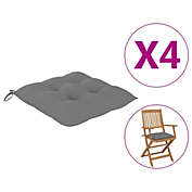 vidaXL Chair Cushions 4 pcs Gray 15.7"x15.7"x2.8" Fabric