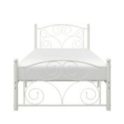 Lexicon Home Decorative Metal Platform Bed, Twin - White - 42 X79 X35