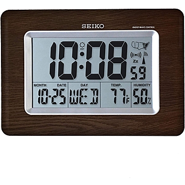 Seiko 10" Everything Digital R WAVE Clock - Brown. View a larger version of this product image.