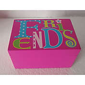 Contemporary Home Living 5.75" Pink and Blue Contemporary Rectangular "Friends" Designed Gift Box