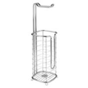 mDesign Metal Free Standing Toilet Paper Stand/Dispenser - Holds 4 Rolls