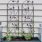 Alternate image 1 for Sunnydaze Metal Wire Rustic Plant Design Garden Trellis for Outdoor Climbing Flowers and Vines - 32" H - Brown - 2-Pack