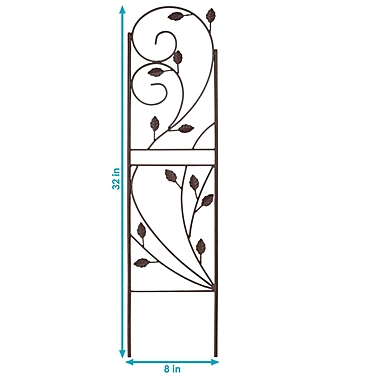 Sunnydaze Metal Wire Rustic Plant Design Garden Trellis for Outdoor Climbing Flowers and Vines - 32" H - Brown - 2-Pack. View a larger version of this product image.